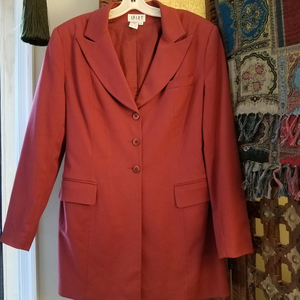 Long Rusty Red 3-button Jacket